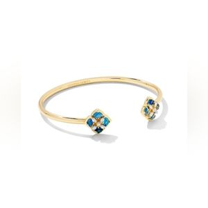 NWOT Kendra Scott Dira Stone Gold Cuff Bracelet in Blue Mix